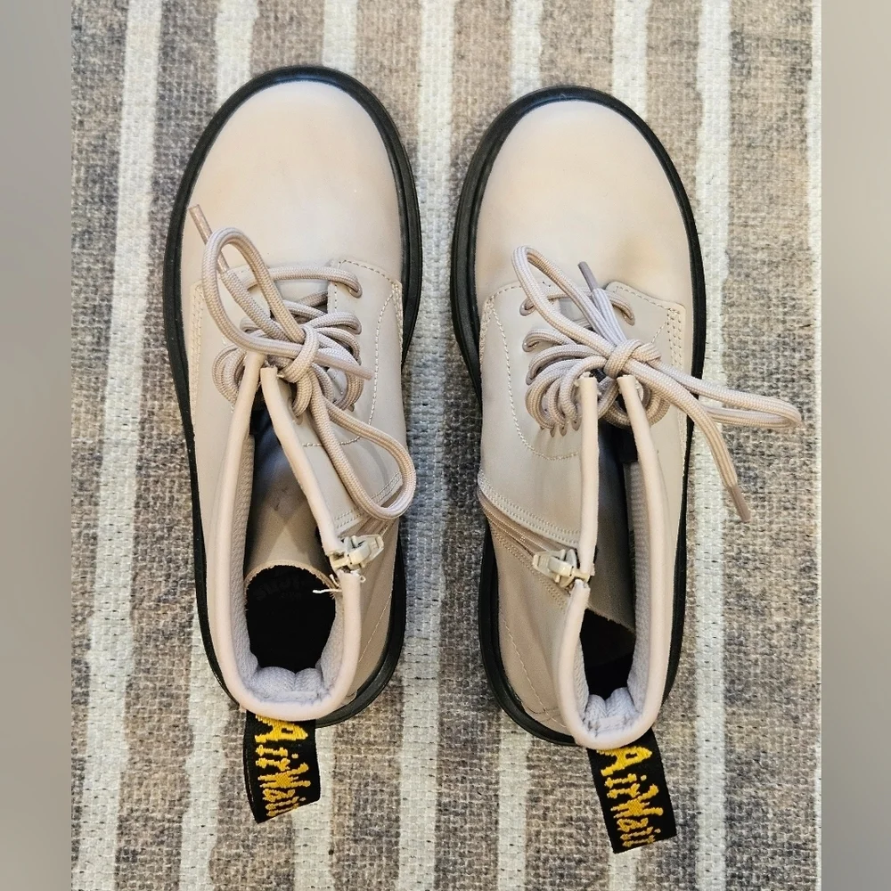 NEW Dr. Martens Airwair Beige Mid Combat Boots - Youth Size 3